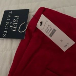 NEW Red jacquard straight leg pants - Talbots RSVP line